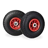 Relaxdays 2x Sackkarrenrad, pannensichere Vollgummireifen, 3.00-4 Zoll, 20 mm Achse, bis 80 kg, 260...
