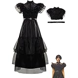 Wednesday Addams Kostüm, Wednesday Addams Kleid für Kinder Damen Mädchen, Addams Family...