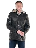 engbers Herren Herren Lederparka mit Teddyfütterung, Anthrazit, 39301, Anthrazit in Größe 56