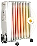 BROLLUX Ölheizung elektrisch 2500W H13 Ölradiator Elektroheizung 13 Lamellen mobiler...