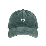 Damen Baseball Cap mit Herzförmiges Stickmuster Mütze Verstellbarem Kappe Outdoor Sports Cap