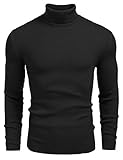 COOFANDY Herren Rollragen Pullover Langarmshirt Feinstrick Sweater Freizeit Slim fit Basic Männer...
