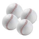 4 Stück Handgenähte Soft Baseball, 9 Inch PU Basebälle, Softball für Training, Erwachsene und...