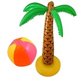 Aufblasbare Palme 168cm Strandball Mehrfarbig Luau Hawaii Tropisch Sommer Blow Up Party Dekoration...