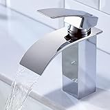 CECIPA Wasserhahn Bad, Wasserfall Wasserhahn Bad Edelstahl Waschtischarmatur Wasserfall mit Auslauf...