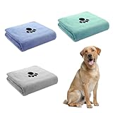 QYRDBGY Hunde Handtuch, 3 Stück Handtuch Hund 75 x 35cm Mikrofaser Hundehandtuch Extra Saugfähig...