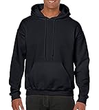 GILDAN Herren Adult 50/50 Cotton/Poly. Hooded Sweat Sweatshirt, Schwarz (Black), X-Large...