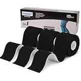 LiangMai Kinesiotapes - 3 Rollen 5cm x 5m Kinesiologie Tape Kinesiotape Schwarz, wasserfestes &...