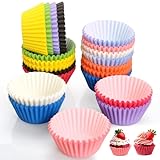 Muffinförmchen Papier, 500 Stück Mini Muffins Papierförmchen, Muffinform Papier mit 10 Farben,...