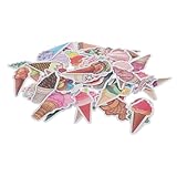 WEKAMOS 100 Stück Teiliges Eiscreme Sticker Wasserfest Langlebig Vielseitig Verwendbar für Laptop...