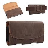 Bourisen Handy-Holster, Handytasche, Gürtelclip, Gürtelschlaufen, Kunstleder, für Herren, für...