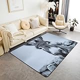 Tier Esel 3D-Gedruckter Teppich Wohnzimmerteppiche Anti-Rutsch-Matte Heimdekorationsmatten 120 X 160...