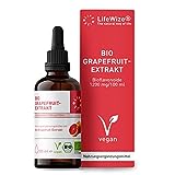 LifeWize® Grapefruitkernextrakt Bio Tropfen hochdosiert mit 1200mg /100ml - Vegan, Biozertifiziert...