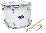 GEWA Marching Tenordrum, Marschtrommel 14 x 10', Holzkessel weiß, inkl. Trageriemen und...