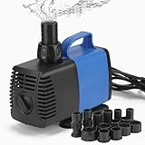 DBREAKS Teichpumpe Filterpumpe 4500L/H Wasserpumpe Bachlaufpumpe mit 5 Düse Aquariumpump für...