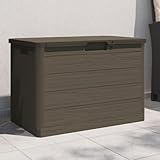 Myheimly Outdoor-Kissenbox Gartenbox mit Stauraum, Auflagenbox Design in Holz-Optik, Gartentruhe...