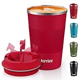 KETIEE Kaffeebecher to go,380ml Thermobecher Kaffee-to-go,Kaffeebecher Thermo,Doppelwandig...