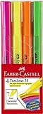 Faber-Castell 157704 - Textmarker TEXTLINER 38, 4er Etui, sortiert