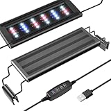 FEDOUR USB Mini Aquarium LED Light, Vollspektrum Aquarium Beleuchtung mit Ausziehbaren Halterungen,...