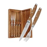 Steakchamp Fleischgabel und Steakmesser, 2 x 2 Stk.: Gabeln und Messer aus Klingenstahl, mit...