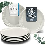 Steingut Frühstücksteller 6 Personen Hygge TESTSIEGER, Traumhaftes Skandinavisches Steingut...