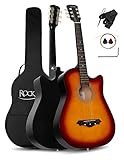 Rocktile WSD-5C-SB Slim Line Westerngitarren Set - Dreadnought Akustik Gitarre - Westerngitarre mit...