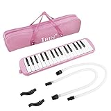 Flexzion Melodica 32 Tasten Pianica Blasklavier Tastatur Mundharmonika Blasinstrument Tragetasche, 2...