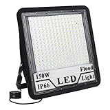 LED Strahler Flutlichter 150W Superhell Strahler Außen 6500K Flutlichtstrahler IP66 Wasserfest...