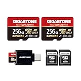 GIGASTONE 256 GB microSD Express Speicherkarte SD 7.1 Geschwindigkeit bis zu R/W 880/650 MB/s für...