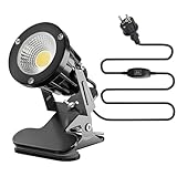 SKIKHN LED Spot Klemmstrahler, 7W LED Strahler mit Klemme, IP65 Wasserdicht Pflanzen Spotlight,...