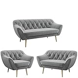 MKS MEBLE Sofa - Moderne Sofa Set 3+2+1 - Skandinavische Deko Polstersofa - Pirs Zwei Loungesofas...