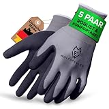 WOLFSFELLER Premium Arbeitshandschuhe Herren Gr 10 | 5 Paar robuste & komfortable Arbeitshandschuhe...