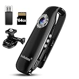 Mini Body Kamera mit Audio- und Videoaufnahme 1080P 64GB Bewegungserkennung Videorecorder Tragbarer...