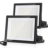 Lux Straes 150W LED Strahler Außen 2er Pack, IP66 Wasserdicht 16500LM Ultrahell, Flutlichtstrahler...