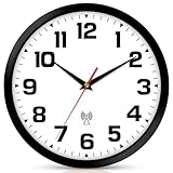 Ziprote Wanduhr Funk, Funkuhr Wand Lautlos Schwarz Wohnzimmeruhr Modern Wanduhren 25cm Wandfunkuhr...