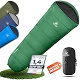 NORDBÄR® Schlafsack 3 Jahreszeiten & Sommer Ultraleicht (750g/1500g) | Kleines Packmaß | Outdoor...