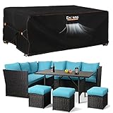 Enzeno Abdeckung für Gartenmöbel, 242x182x100cm, Wasserdicht Loungemöbel 420D Oxford Gewebe...