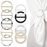 Nogeqi 10 Stück t Shirt Clip Schnalle, Schalspangen Damen Metall, Schal Ring Clip Schal Ringe für...