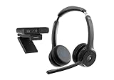 Cisco Paket – Headset 722, Wireless-Dual-On-Ear-Bluetooth-Kopfhörer mit Webex Taste zusammen Desk...