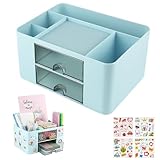 OFFCUP Schreibtisch Organizer, 5 Fächer Plastik Büro Organizer mit 2 Schublade, Multifunktionaler...