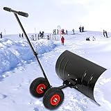 KJZQXYX Schneeschieber Schaufel, Schneeräumungsschaufel, robuster Rollschneeschieber, verstellbarer...
