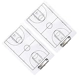 ROMISBABA 2 Stück Basketball Coaching Board aus PVC Trocken Abwischbare Taktiktafel Leichtes Sport...