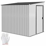 Outsunny Metall Gerätehaus 2,81m² 154x206,5x181 cm Geräteschuppen mit Pultdach Fundament...