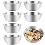 Tutamaz Edelstahl Schüssel Set, 6Pcs Ø 17 cm Stapelbar Metall Schüsselset Hochwertige...