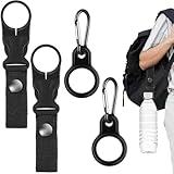 JEYORZY Flaschenhalter Gürtel, 4 Stück Karabiner Flaschenhalter Set mit in Schwarz - Wasserflasche...