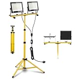 wowspeed Led Baustrahler mit Stativ, 200W 20000LM 6500K Arbeitsleuchte, IP66 Wasserdicht,...