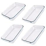 4 Glas-Brotbleche, Pfannen, Auflaufform, Panier-Set zum Marinieren von Fleisch, Huhn, Fisch,...