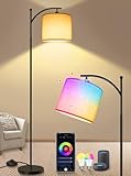 KingMile Stehlampe Wohnzimmer Stehlampe Dimmbar - WiFi RGBCW LED Standleuchte mit Alexa Google Home,...