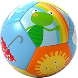 HABA Babyball Regenbogenwelt – Weicher Ball ab 6 Monaten mit bunten Wetter-Motiven, Ø 11 cm,...