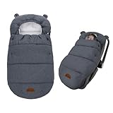 Baby Fußsack Winter für Babyschale Einschlagdecke Wasserdicht Universal Winterfußsack...